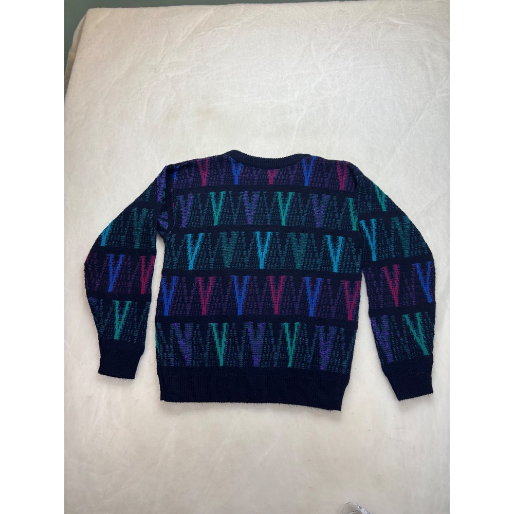 Vintage Abstract Pattern‎ Knit Sweater Pullover Top Colorful - Picture 5 of 6